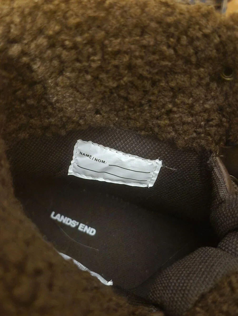 Lands End Big Boys Size 4 Brown Waterproof Duck Boots with Faux Fur Lining